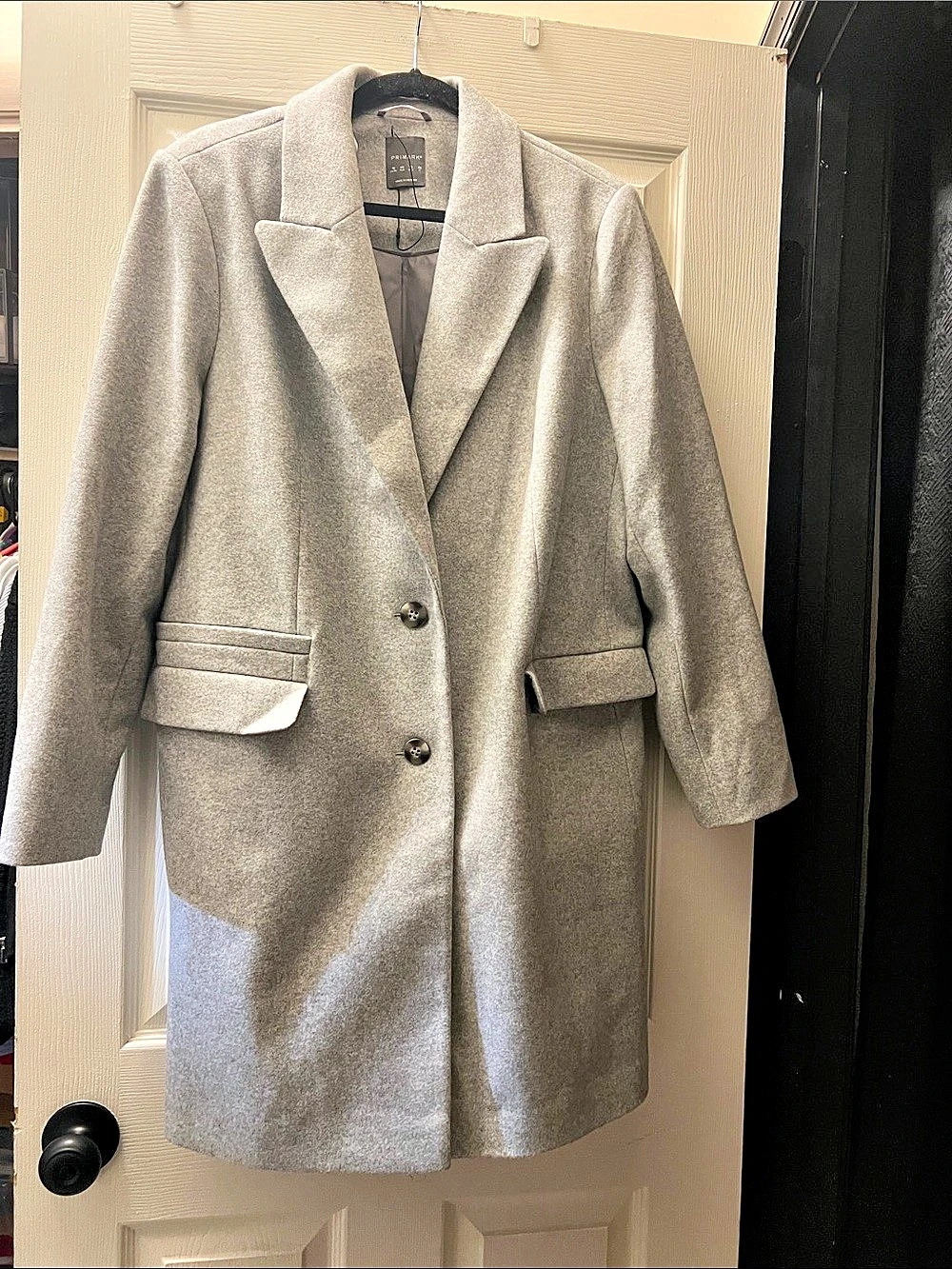 Primark Gray Pea Coat Size 16 Like New